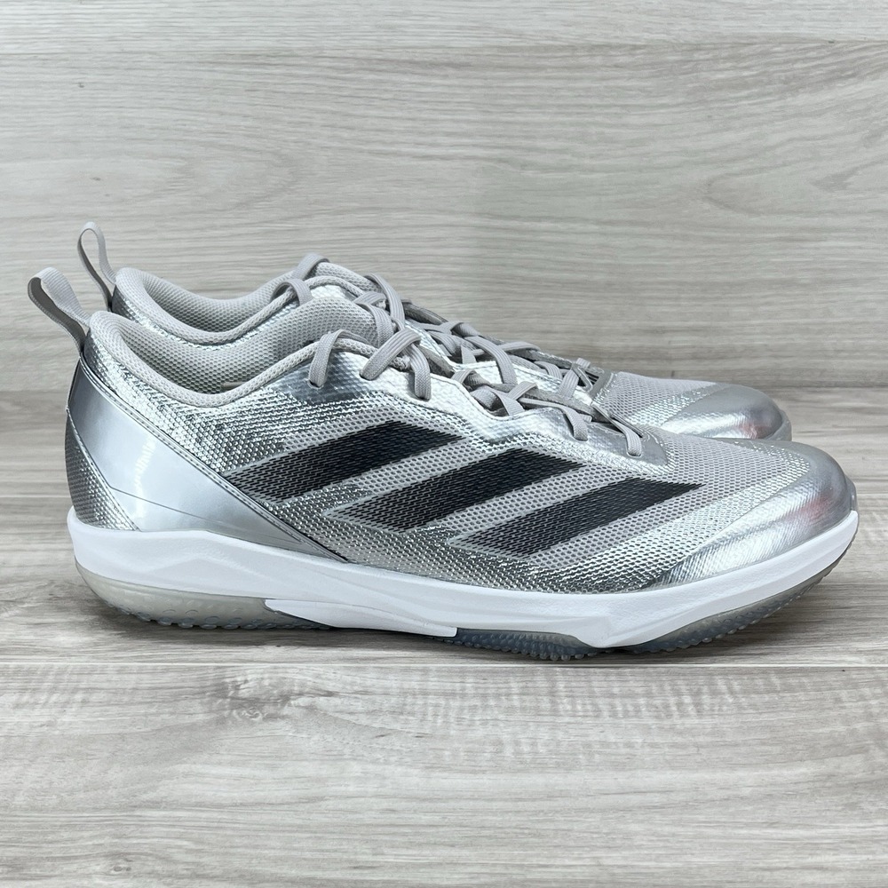 Adidas Adizero Instinct TF Softball Cleats Silver Black Women 13 / Men 12 JS2992 - Picture 3 of 9